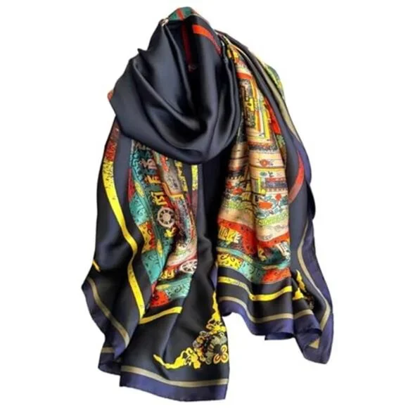 Women's Large Mulberry Silk Scarf Long Satin Scarf